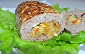 Рулеты из мясного фарша с начинкой из капусты