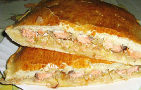 Пирог с семгой