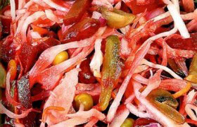 Винегрет с фасолью и шампиньонами