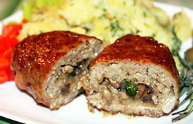 Мясные зразы с грибами