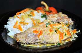 Кролик в сливочно-горчичном соусе