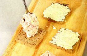 Бутербродные (слоеные) тортики с окороком - фото №4