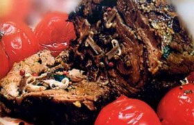 Мясной рулет с грибами